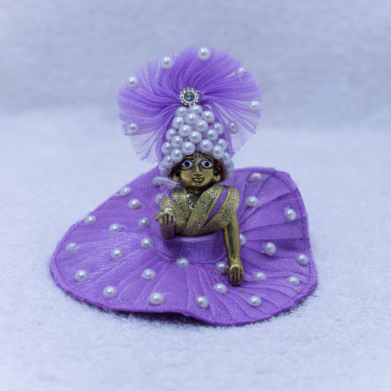 Laddu Gopal Ji Pearl Lavender Designer Poshak (Premium Edition)